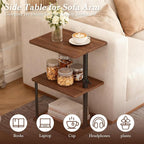 Faesun Swivel Side Table for Couch Arm, Height Adjustable C Shaped End Table - Image 6