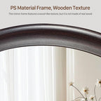 Round Mirrors 24 Inch, Rustic Decorative Transitional Dark Walnut Wall Mirror - Image 5