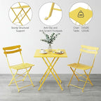 GarveeLife 3 Piece Patio Bistro Set, Folding Patio Bistro Table and Chairs Set - Image 6