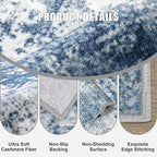 Washable Area Rug 3x10 Entryway Rug: Washable Modern Abstract Soft Thin Rug - Image 6