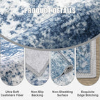 9x12 Area Rug Living Room Rug: Washable Modern Abstract Soft Thin Rug Indoor - Image 7