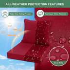 Summsun Outdoor Chair Cushions Set of 2, Waterproof Back Pillow and Seat - Image 3