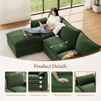 Vesgantti 108" U Shaped Sectional Couch, Comfy Cloud Modular Sectional Sofa - Image 4