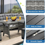 KROFEM 6-Piece Patio Furniture Set, Outdoor Sectional Sofa - Image 2