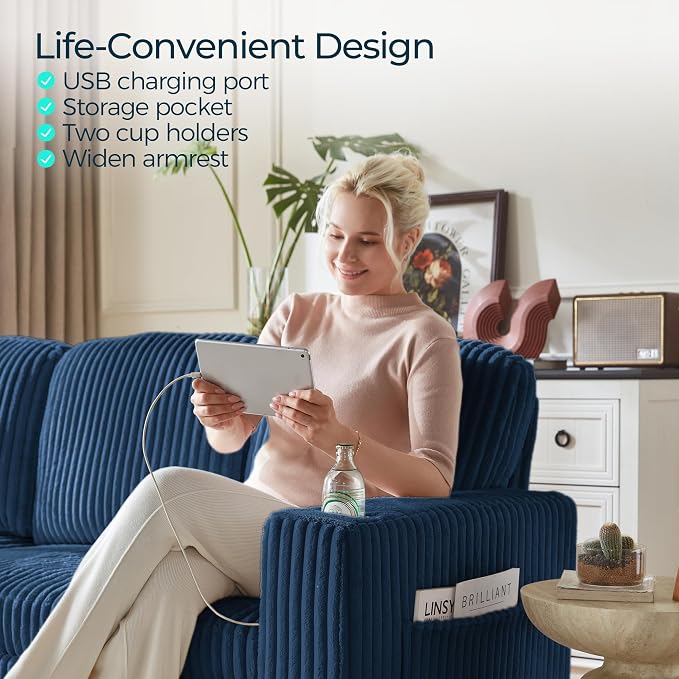 LINSY HOME Sectional Sleeper Sofa Pull Out Couches - Image 8