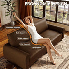 EASE MOOSE 70.6" Faux Leather Loveseat Sofa, Deep Seat Waterproof and - Image 6