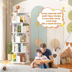 Aheaplus Rotating Bookshelf, 360 Display Wood Spinning Bookshelf Tower - Image 4