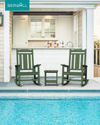 SERWALL Oversized Rocking Chair Outdoor, HDPE Outdoor Rocking Chair - Image 2