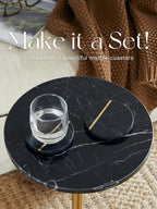 Adjustable-Height Marble Drink Table - Image 2