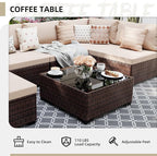 UPHA 9 Pieces Patio Furniture Sets, Wicker Outdoor Sectional Sofa Couch - Image 5