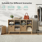8 Cube Storage Organizer, Mid-Century Modern Wooden Bookcase - Image 5