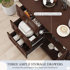HLR Accent Cabinet with 3 Drawers and Door, Wooden Storage Cabinet with Shelves - Image 4