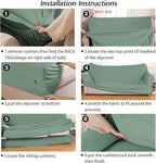 Turquoize Stretch Sofa Slipcover 2 Pieces Sofa Cover Couch Cover - Image 6