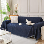 DREAMINGO Navy Blue Couch Cover Thick Chenille Couch Cover Blanket by DREAMINGO