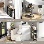 Small Side Table Set of 2 for Small Space, 3-Tier Narrow End Table - Image 6