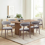 COLAMY Wooden Dining Chairs Set of 2, Modern Fabric Upholstered Dining Room - Image 3