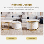 Modern 2 Pieces White Round Nesting Coffee Table - Image 7