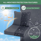 Summsun Patio Chair Cushions Set of 4, Water Resistant Backrest Pillow and Seat - Image 3