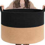 INDRESSME XXXLarge Cotton Rope Basket Woven Baby Laundry Basket Blanket Baskets by INDRESSME