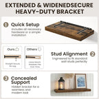 Dreamland Floating Shelves 16 inch, 2 Pack Rustic Wooden Wall Shelves, Wall - Image 4