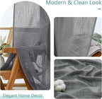 Chyhomenyc Charcoal Grey Semi Sheer Curtains 96 Inches Long 2 Panels - Image 8