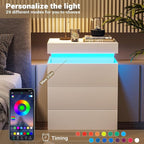 ADORNEVE Nightstand with Charging Station and LED Lights, Night Stand with - Image 5