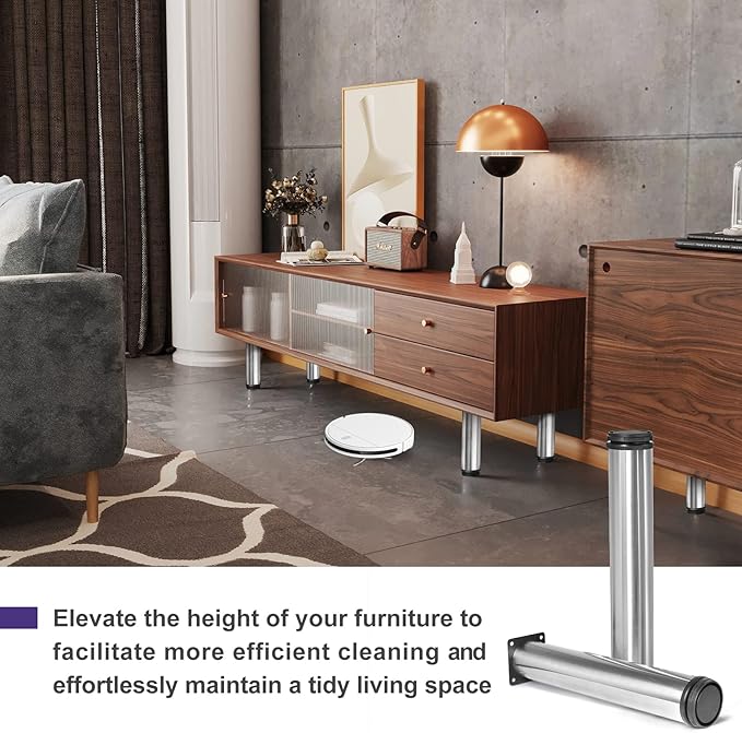 14 Inch Metal Furniture Legs Stainless Steel Adjustable Legs Silver Metal Legs - Image 4