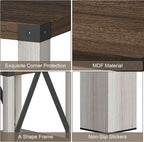 Treocho Farmhouse End Table Set of 2, Rustic Vintage Nightstand Side Table - Image 4