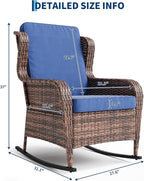 Patio Rocking Chair for Outdoor, Rattan Wicker Chair - Image 2