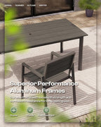 67" Rectangle HDPS Patio Dining Table, Aluminum Outdoor Patio Dining Table - Image 4