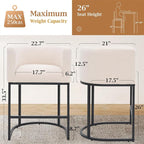 ClinQ 26" H Counter Height Bar Stools Set of 3, Modern Barrel Counter Stools - Image 2