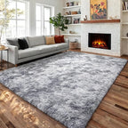 PAGISOFE Light Grey Shaggy Abstract Area Rug 6x9 Feet, Plush Fluffy Rugs by PAGISOFE