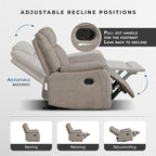 Lexicon Manual Recliner Chair, Polished Microfiber Reclining Sofa Chair - Image 4