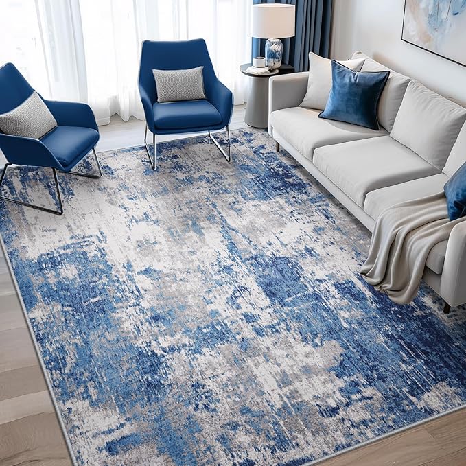 RELEANY Washable Area Rugs 6'x9' Non-Slip Modern Abstract Soft by RELEANY