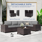 Outdoor Patio Furniture Set, 12 Pieces Outdoor Sectional Furniture High - Image 7
