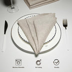 BALCONY & FALCON Cloth Napkins Set of 12 Washable Linen Napkins Absorbent - Image 3