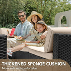 Devoko 7 Pieces Outdoor Sectional Sofa Patio Furniture Sets Manual Weaving - Image 8