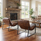 LukeAlon Modern PU Leather Accent Armchair, Upholstered Soft Living Room Chair - Image 5