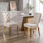 KCC Velvet Dining Chairs Set of 2, Upholstered High-end Tufted Dining Chair by KCC