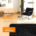 VINGLI 28" Wide Plush Upholstery Sling Modern Accent Chairs Set of 2, Cute - Image 4