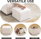 Cube Storage Ottoman, Chenille Ottoman Foot Stools, Ottoman Footstool - Image 7