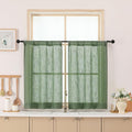 Chyhomenyc Sage Green Semi Sheer Curtains 36 Inch Length, Light Filtering Faux by Chyhomenyc