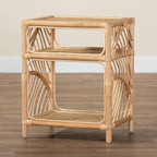 bali & pari Baara Modern Bohemian Natural Rattan Nightstand - Image 8