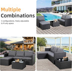 Shintenchi 4 Pieces Patio Furniture Sets, Outdoor Sofa Patio Sectional Sets All - Image 7