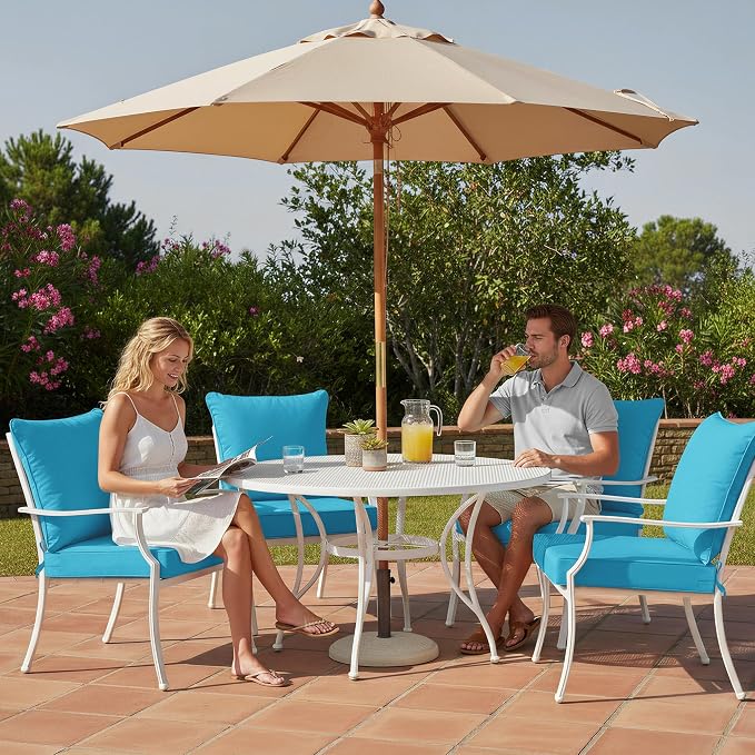 Summsun Outdoor Chair Cushions Set of 4, Waterproof Backrest and Seat Cushion - Image 2