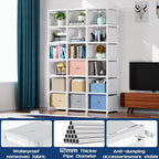Mavivegue Book Shelf, 18 Cube Storage Organizer, DIY Bookcase, Metal Cube - Image 4