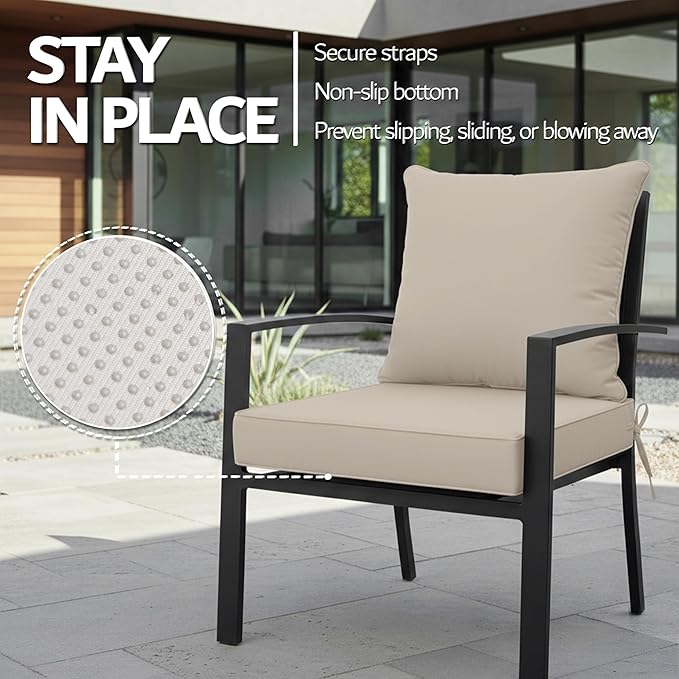 19x19 Inch Patio Chair Cushions Set of 2, Outdoor Furniture Cushions - Image 5