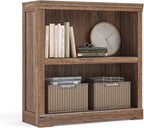 LINSY HOME 2-Tier Bookcase and Bookshelf, Small Wood Display Storage Shelves by LINSYHOME