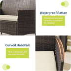 GAOMON 4-Piece Patio Furniture Set, Modern PE Rattan Conversation Set - Image 3
