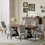 COLAMY Fabric Side Dining Chairs Set of 2, Wingback Upholstered Dining Room - Image 8